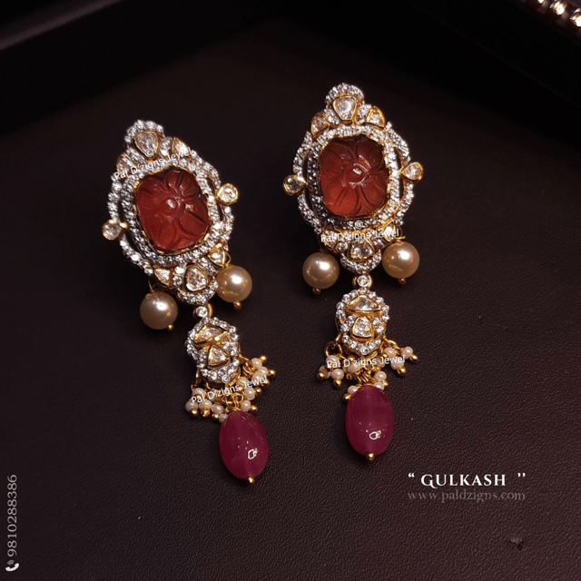 Gulkash Moissanite Polki Earrings