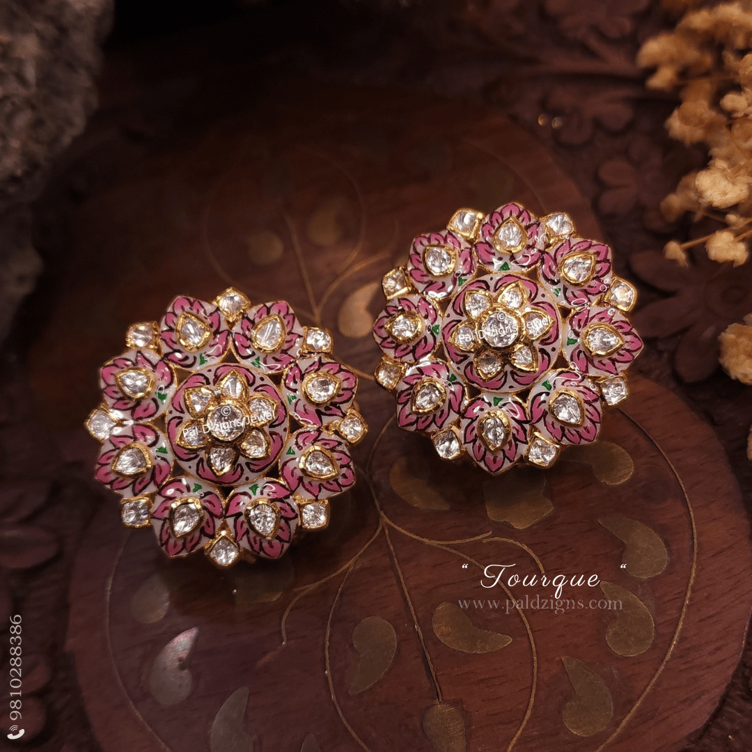 Tourque Moissanite Polki Stud