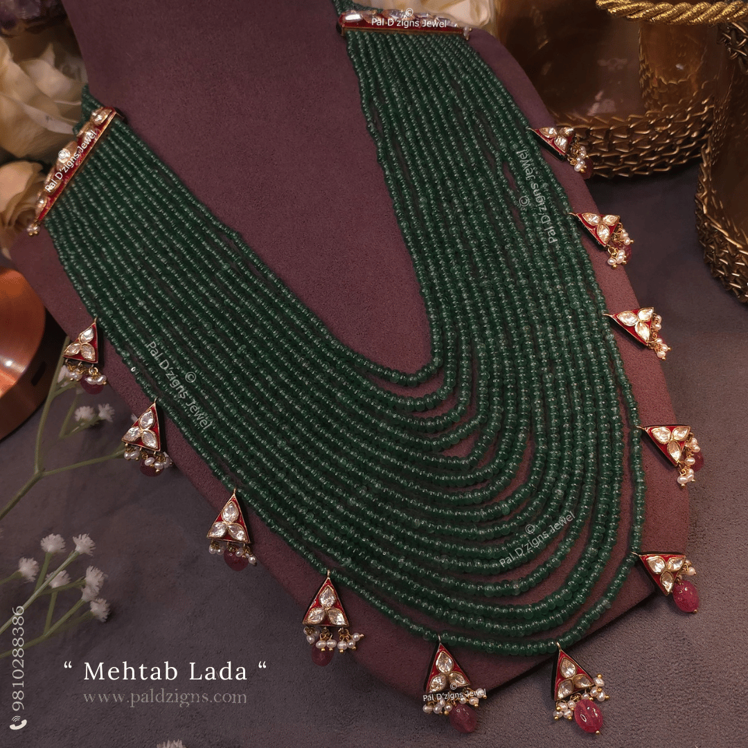 Mehtab Lada Moissanite Polki Long Necklace
