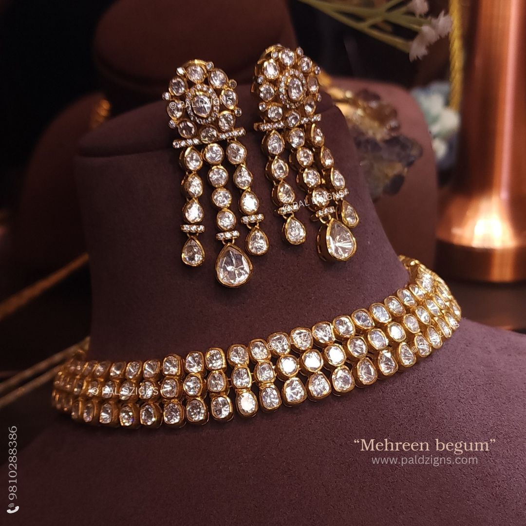 Mehreen Begum Moissanite Polki Choker Set