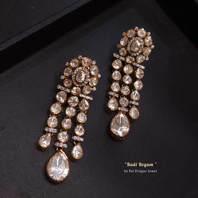 Badi Begum Antique Moissanite Polki Earings