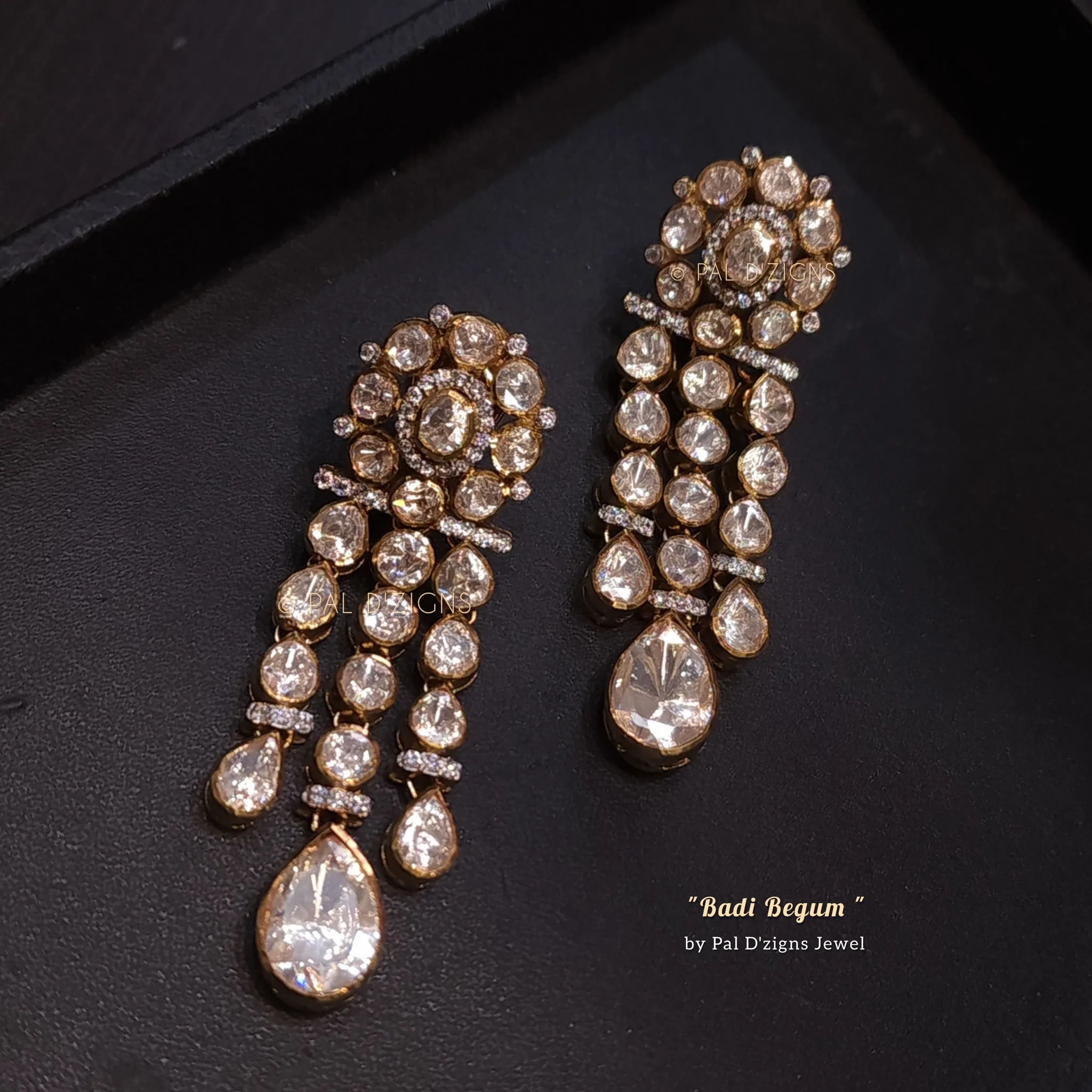 Badi Begum Antique Moissanite Polki Earings