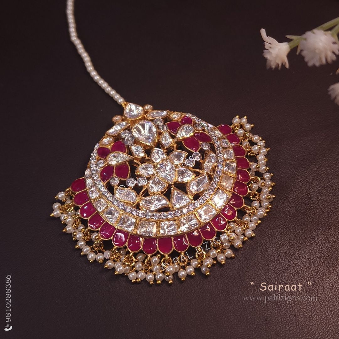 Sairaat Gold Moissanite Polki Tikka