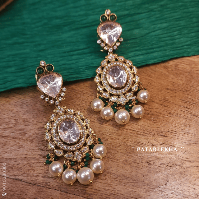 Patarlekha Moissanite Polki Earrings