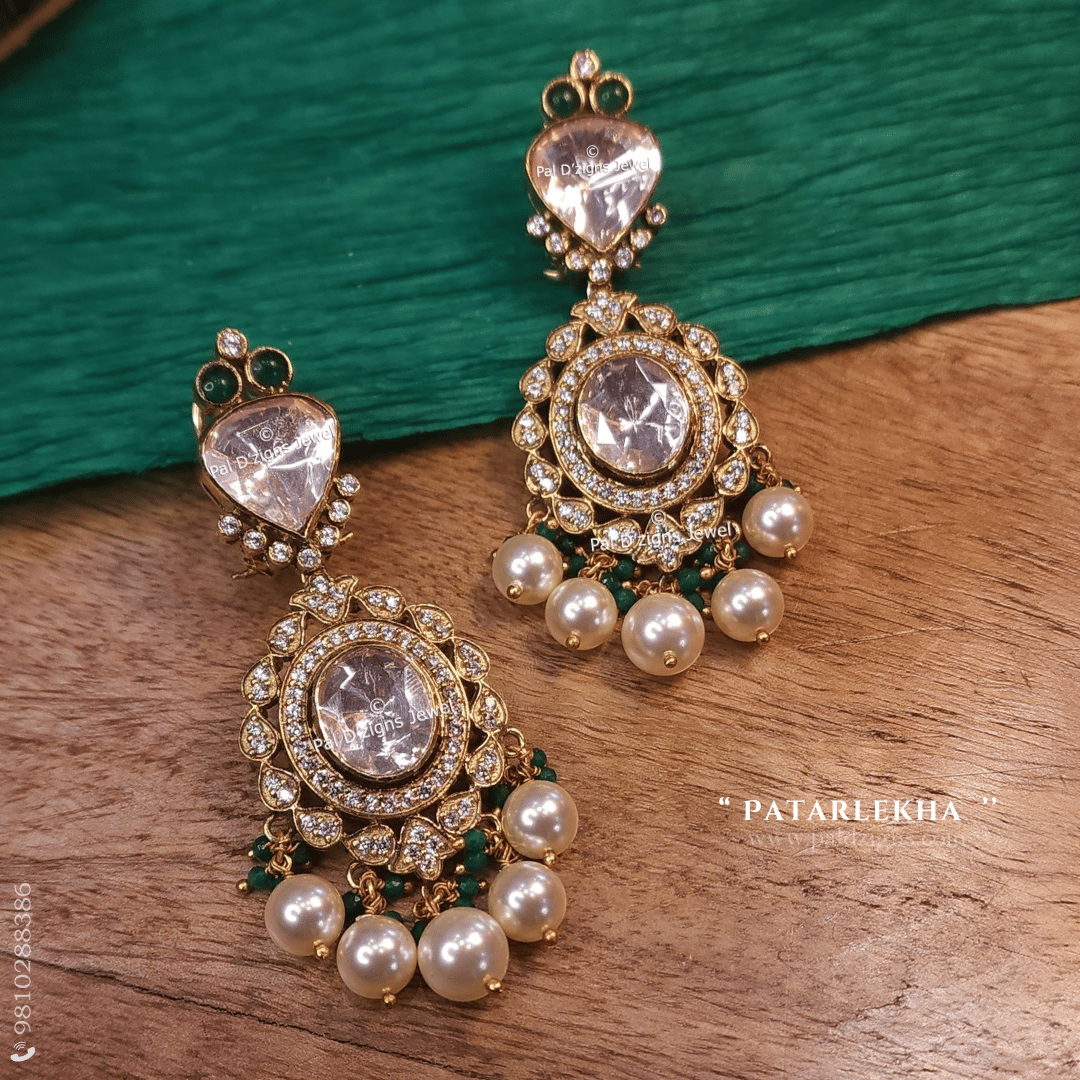 Patarlekha Moissanite Polki Earrings