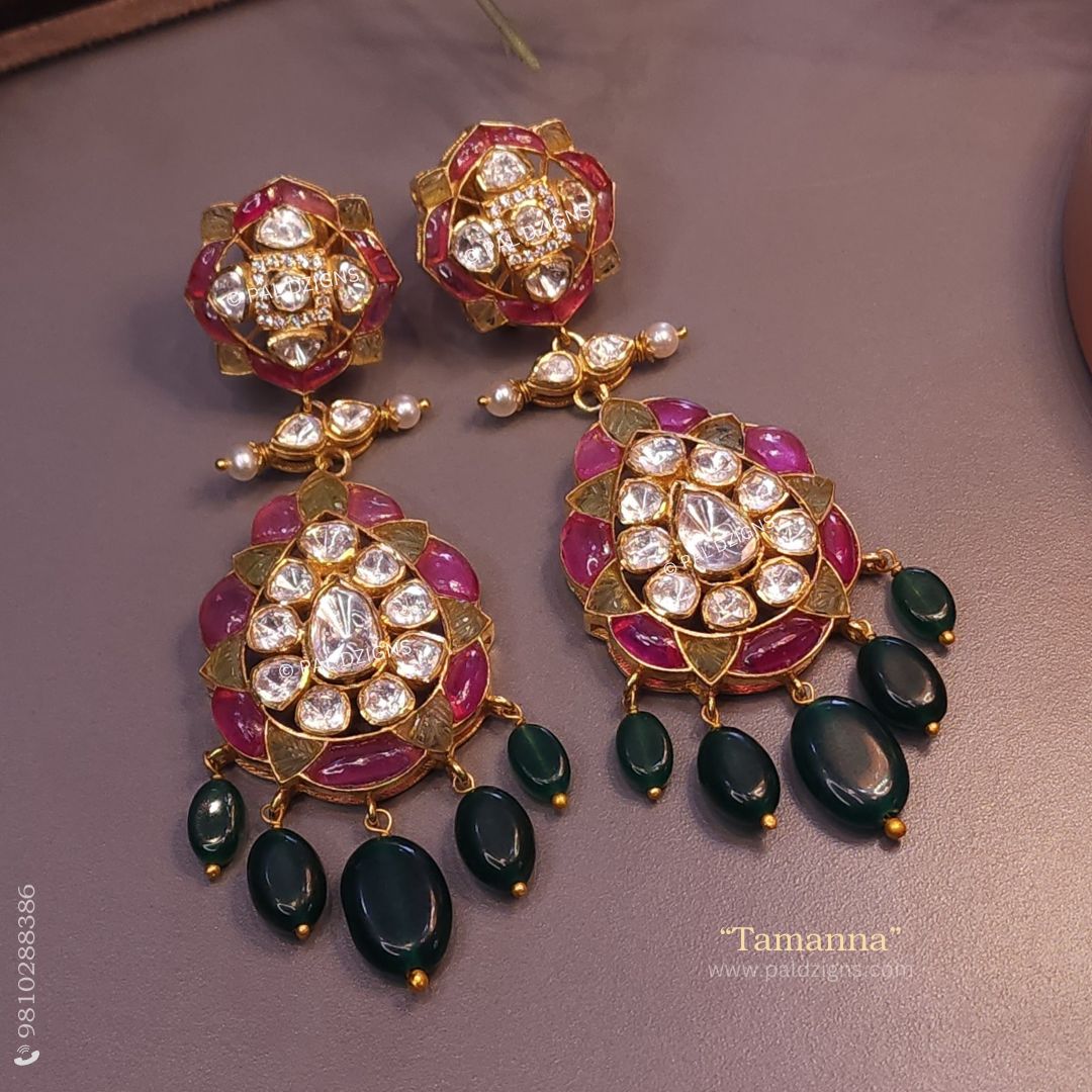 Tamanna Earings in Moissanite Polkis