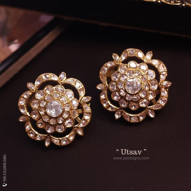 Utsav Moissanite Polki Stud