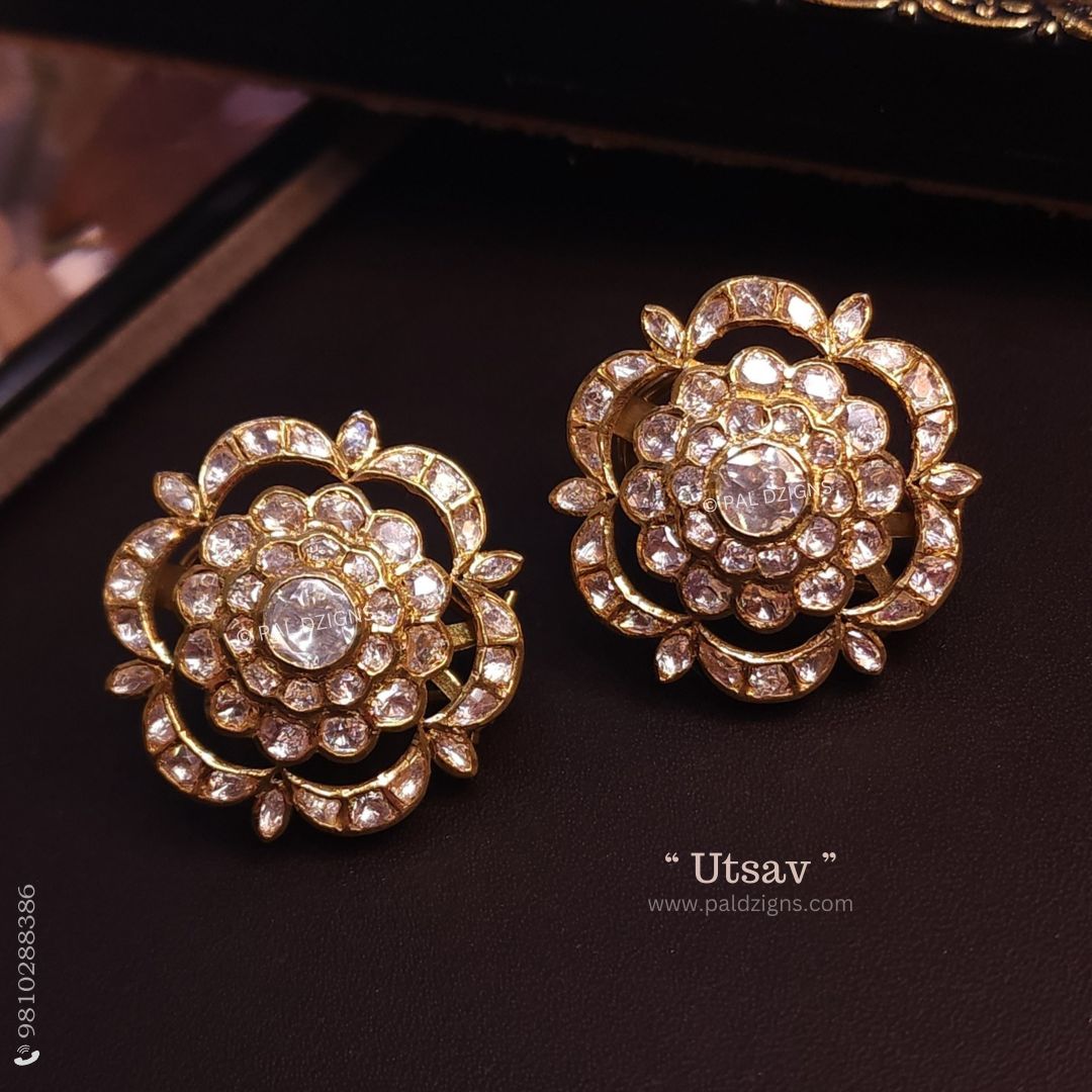Utsav Moissanite Polki Stud