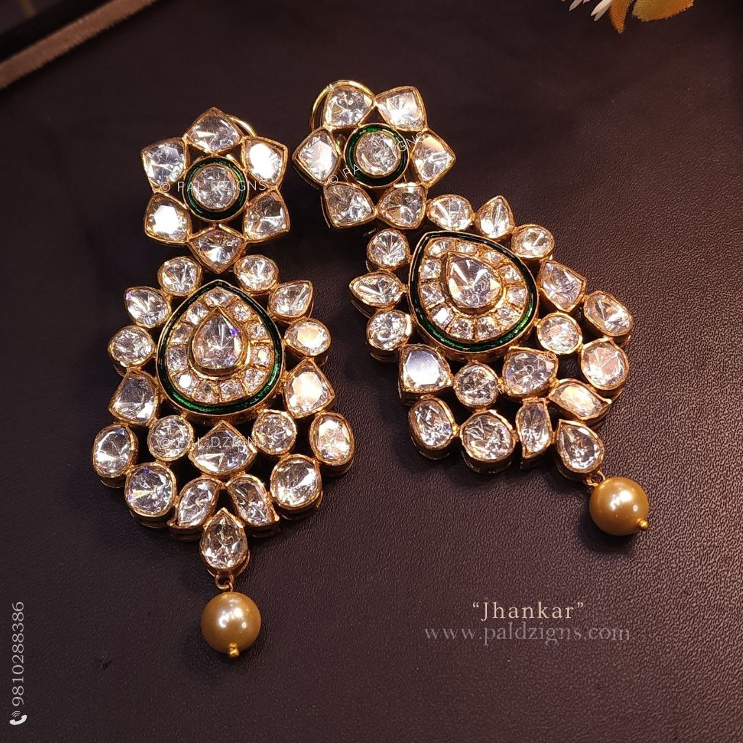 Jhankar Moissanite Polki Earings