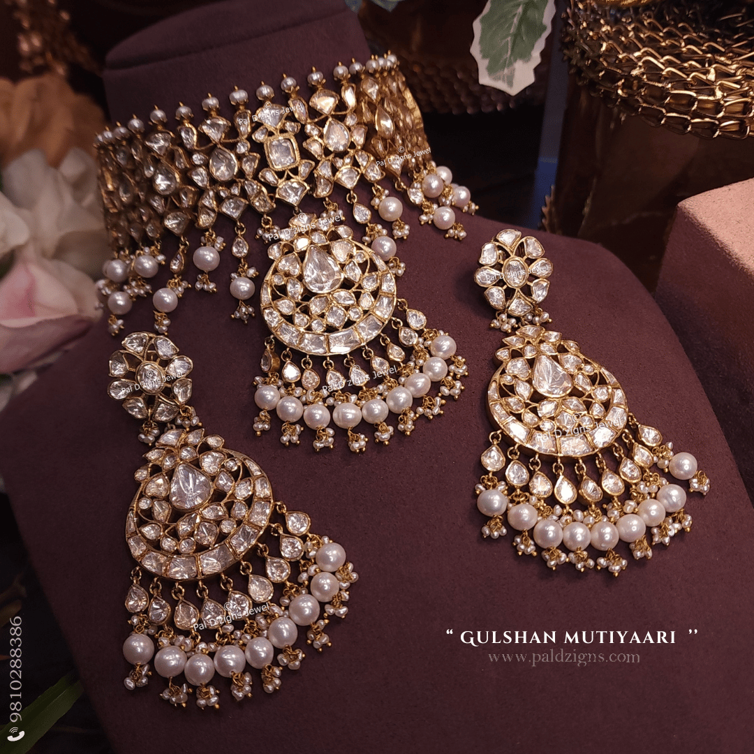 Gulshan Mutiyaari Moissanite Polki Choker Set
