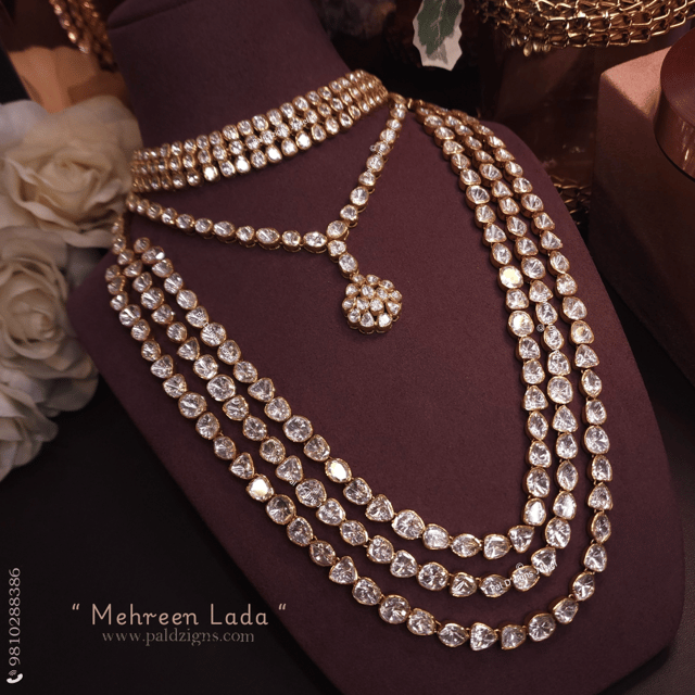 Mehreen Lada Moissanite Polki Combo Necklace