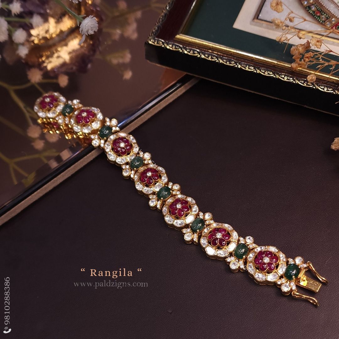 Rangila Moissanite Polki Bracelet