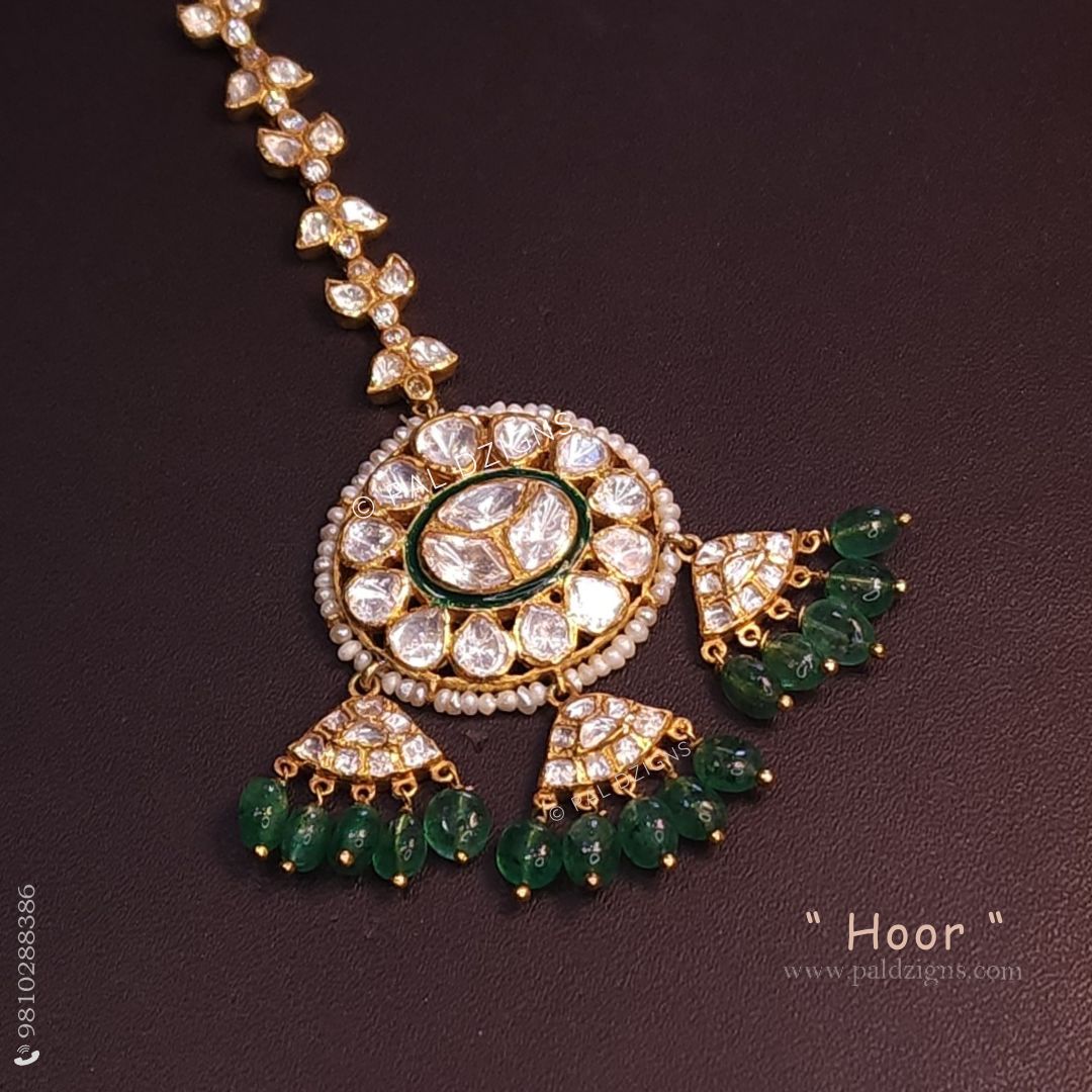 Hoor Moissanite Polki Maang Tikka