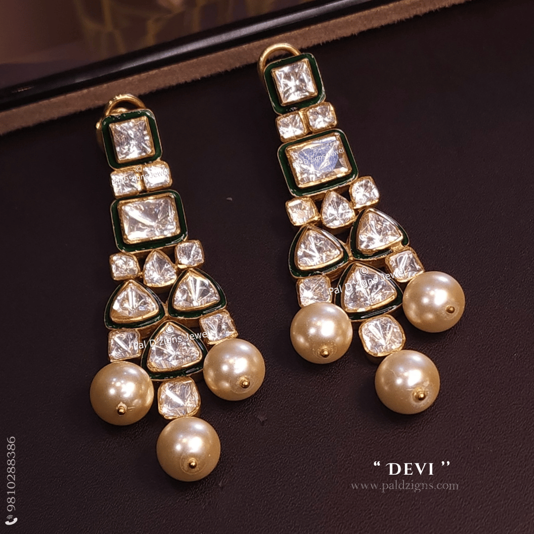 Devi Moissanite Polki Earrings