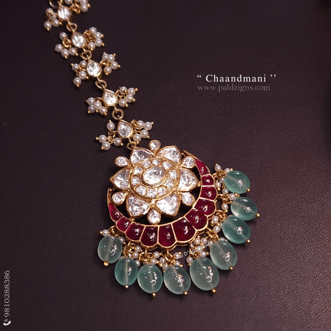 Chaandmani Moissanite Polki Tikka