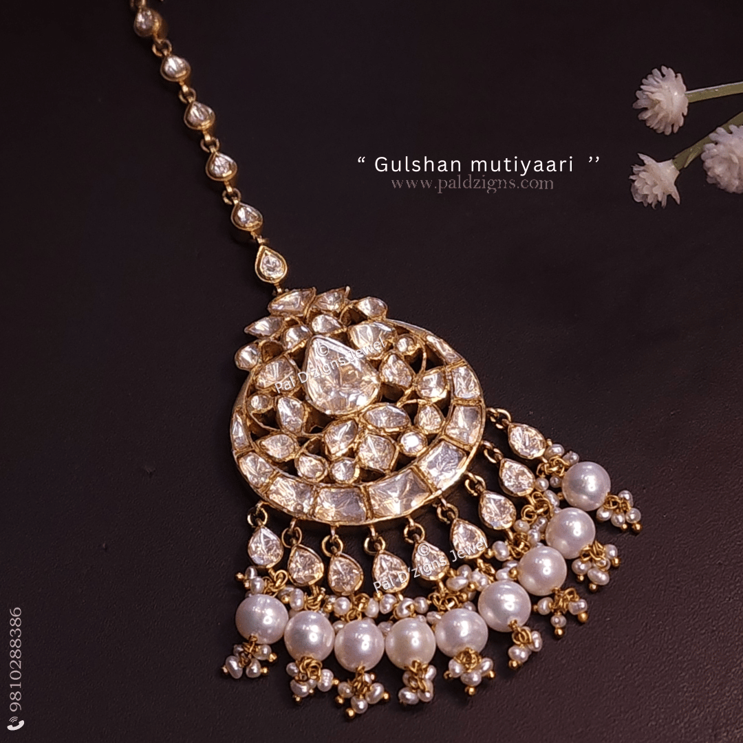 Gulshan Mutiyaari Moissanite Polki Maang Tikka