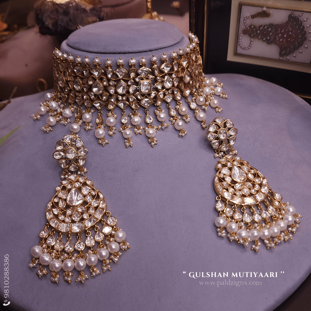Gulshan Mutiyaari Moissanite Polki Choker Set