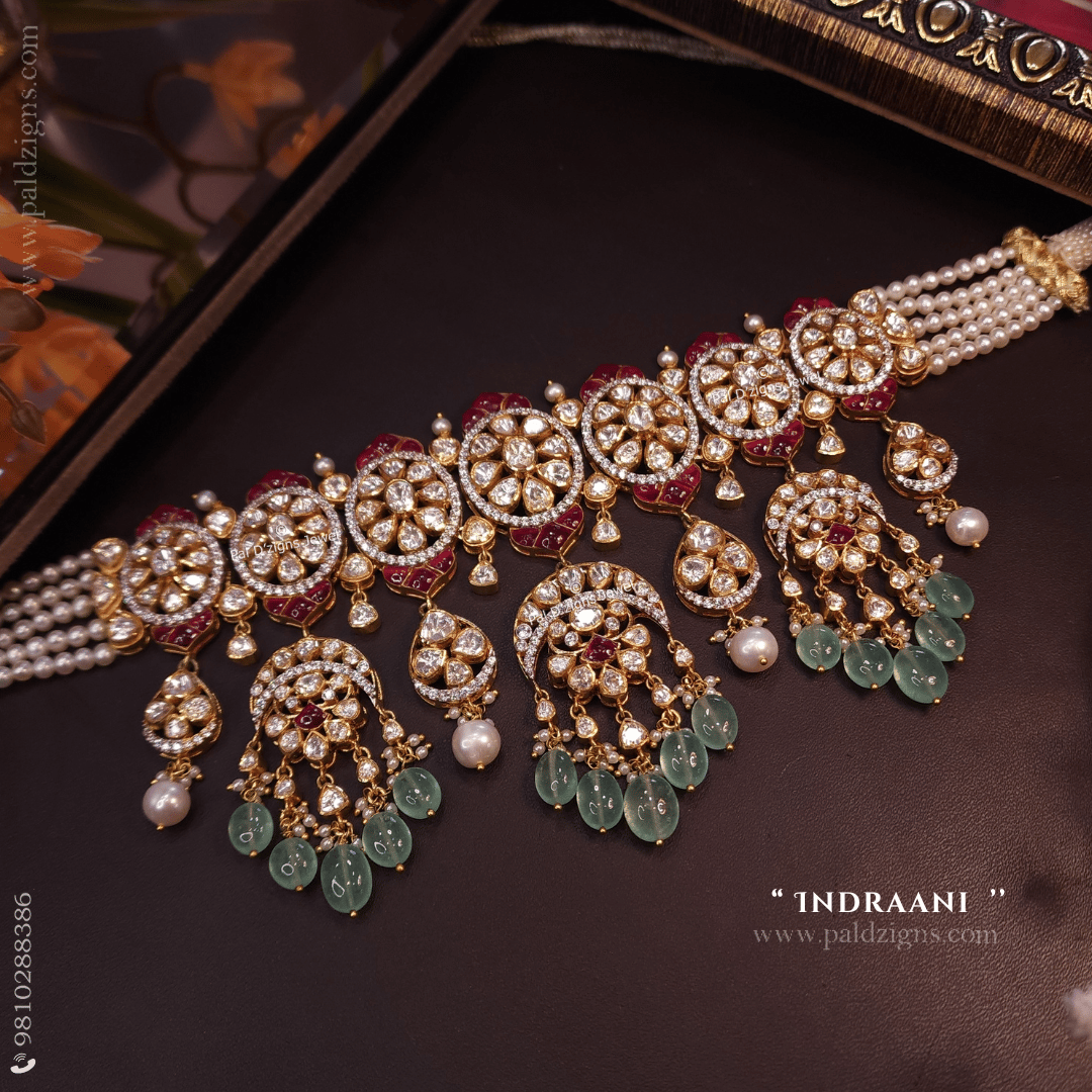 Indraani Moissanite polki Choker