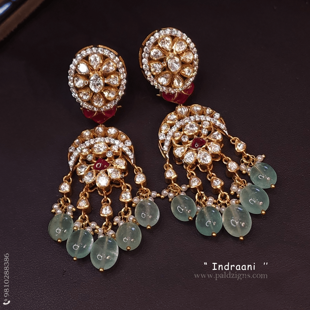 Indraani Moissanite polki Earrings