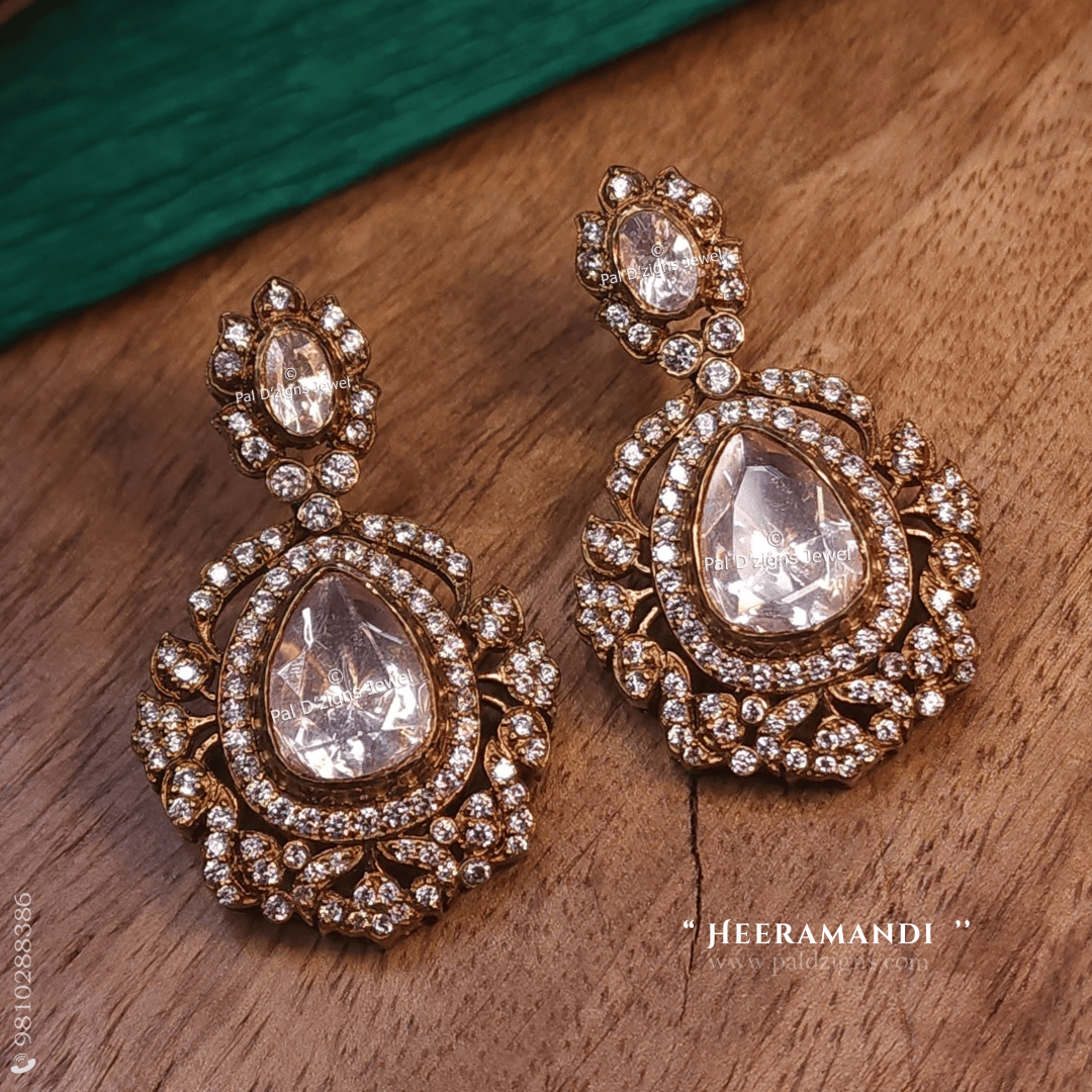 Heeramandi Moissanite Polki Earrings