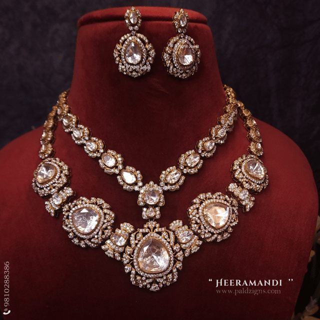 Heeramandi Moissanite Polki Necklace Set