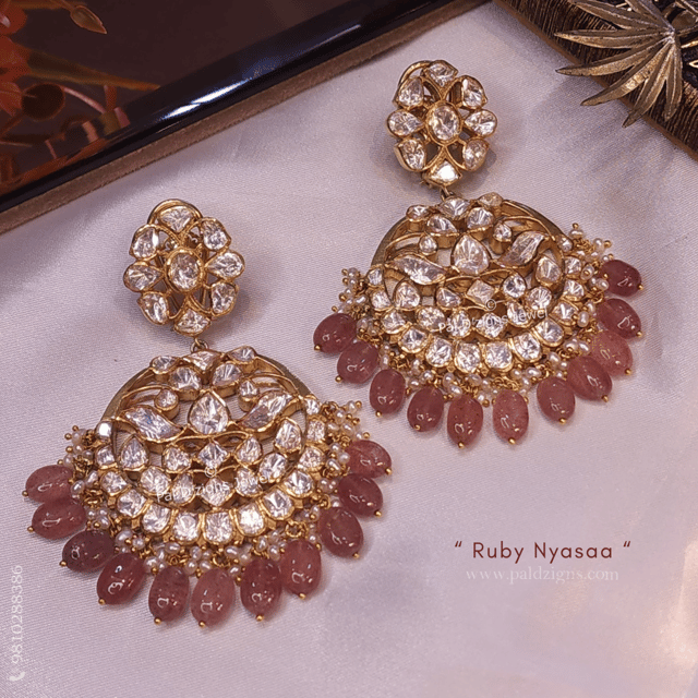 Ruby Nyasaa Moissanite Polki Earrings