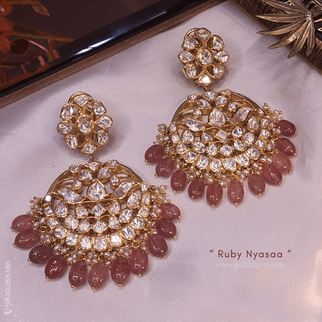 Ruby Nyasaa Moissanite Polki Earrings