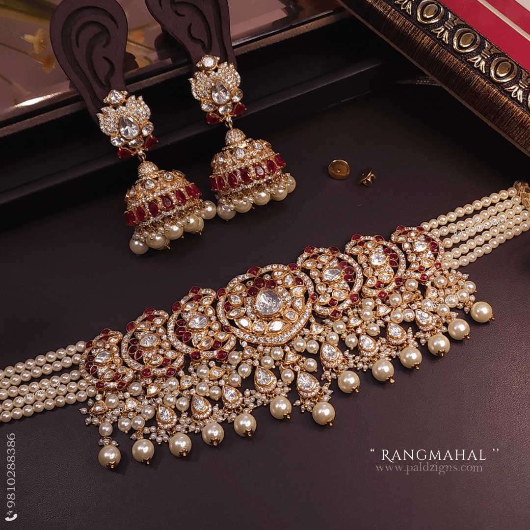 Rangmahal Moissanite Polki Choker Set