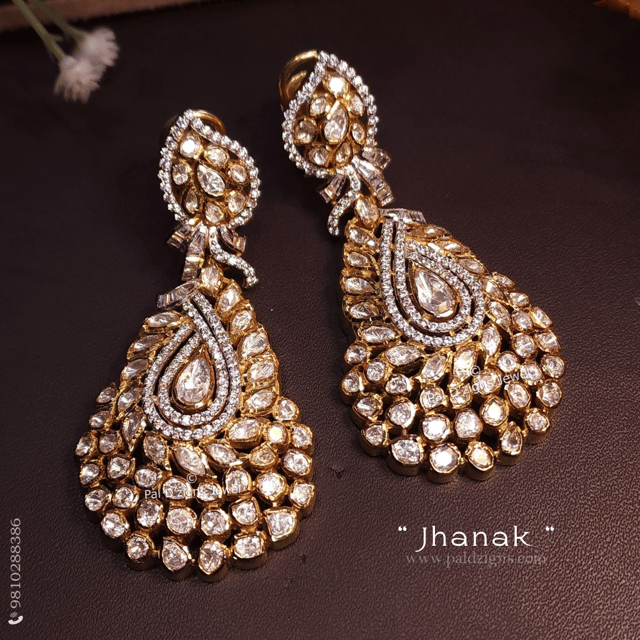 Jhanak Moissanite Polki Earrings