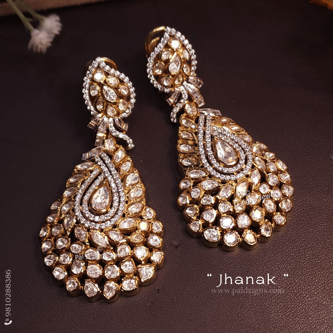 Jhanak Moissanite Polki Earrings