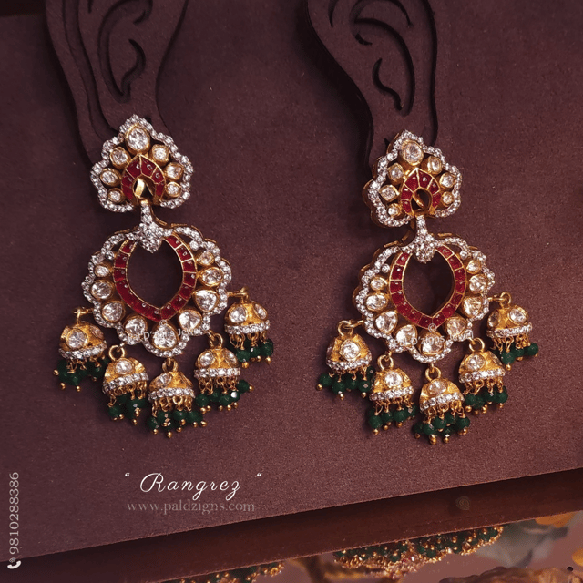 Rangrez Moissanite Polki Earrings