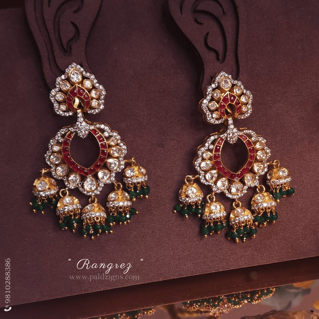 Rangrez Moissanite Polki Earrings