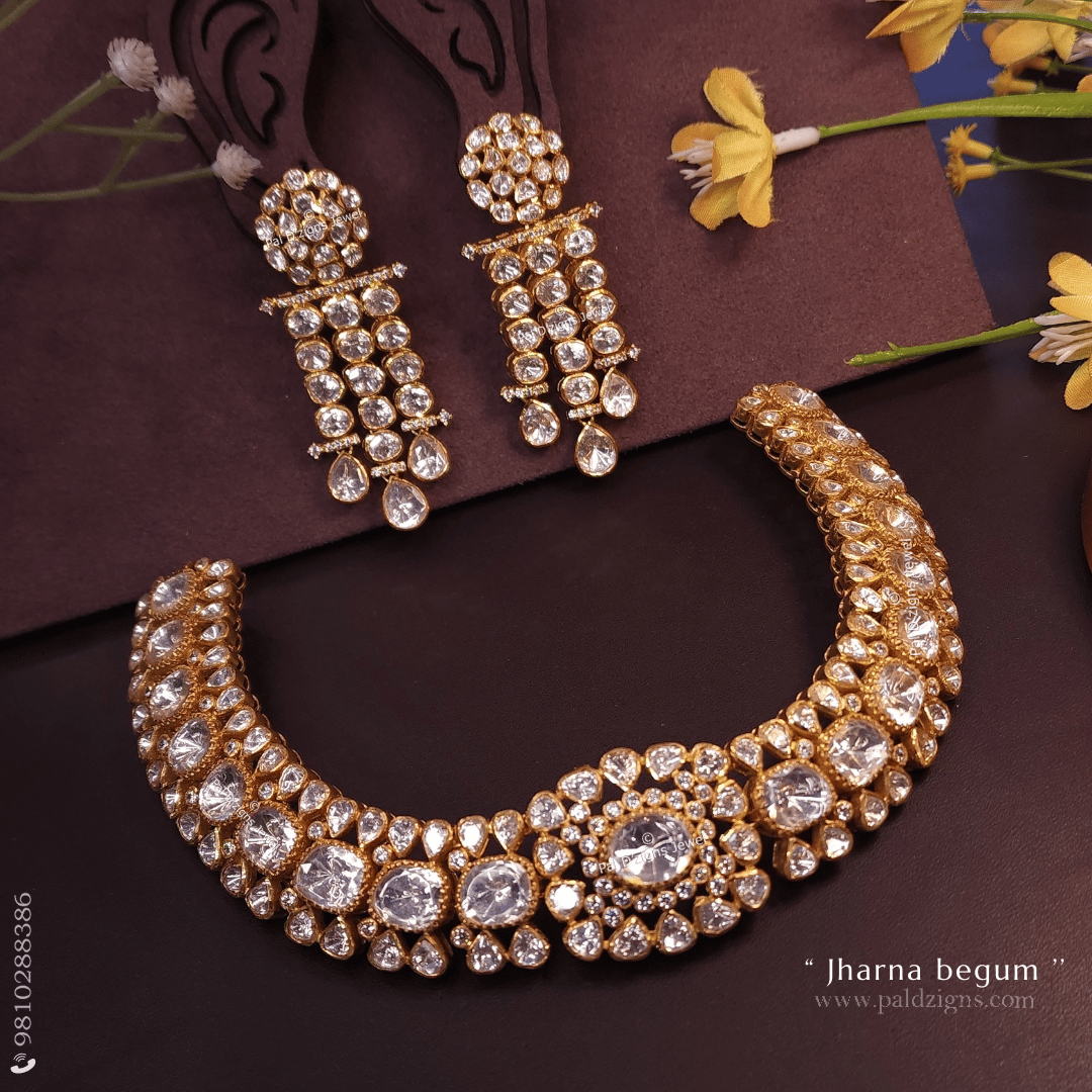 Jharna Begum Moissanite Polki Necklace Set