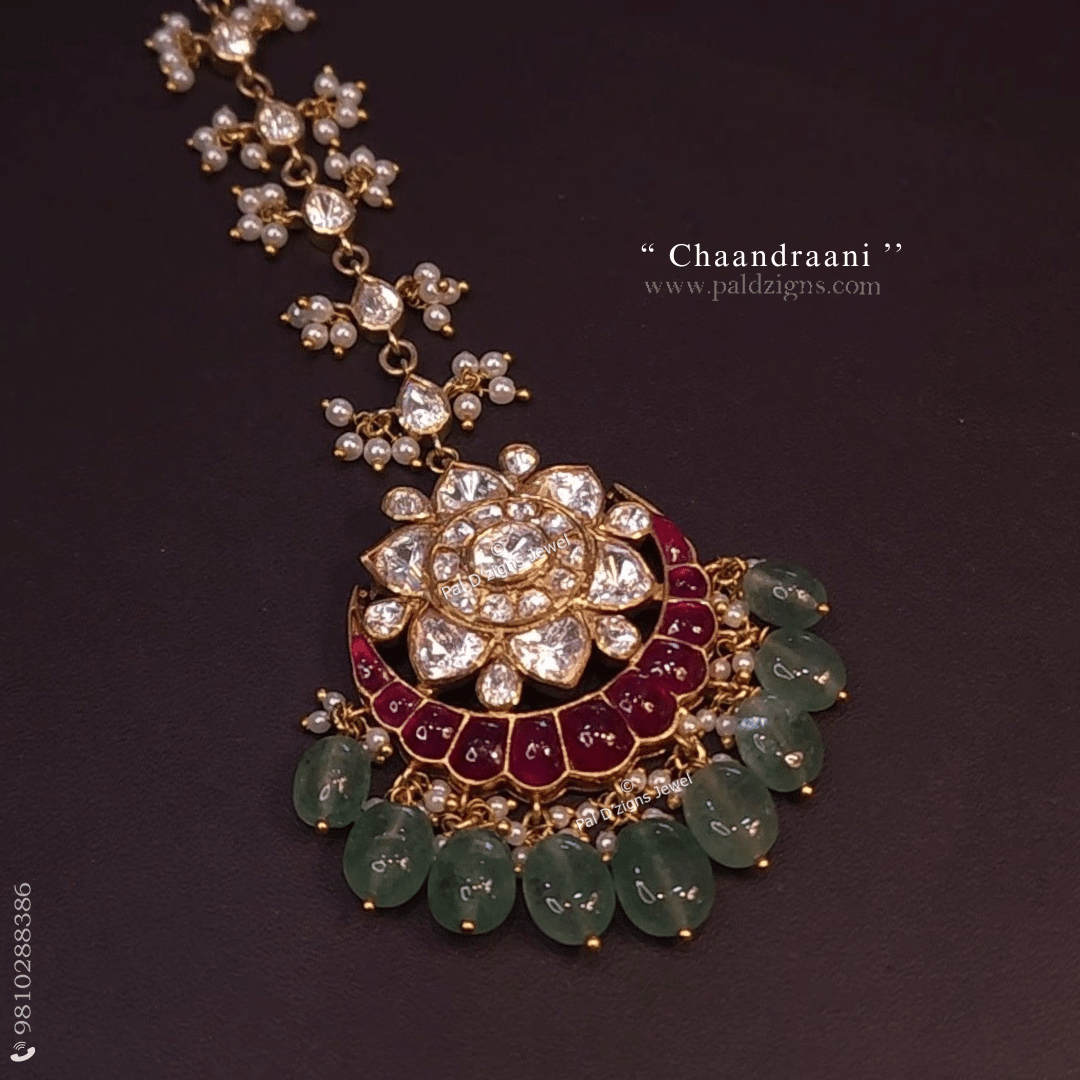 Chaandraani Moissanite Polki Maangtikka
