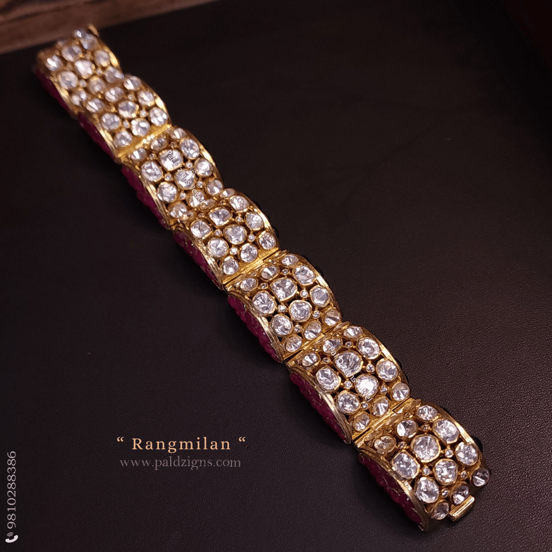 Rangmilan Moissanite Polki Bracelet