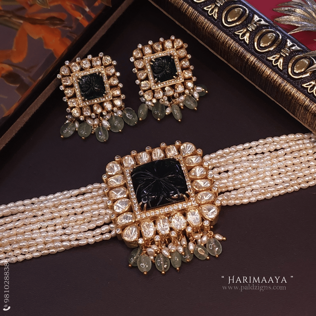 Harimaaya Moissanite Polki Choker Set