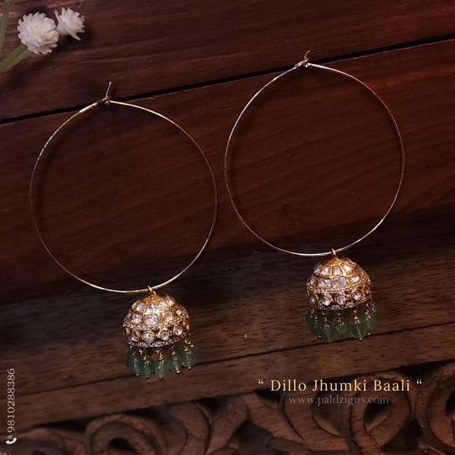 Dillo Moissanite Polki Jhumki Baali
