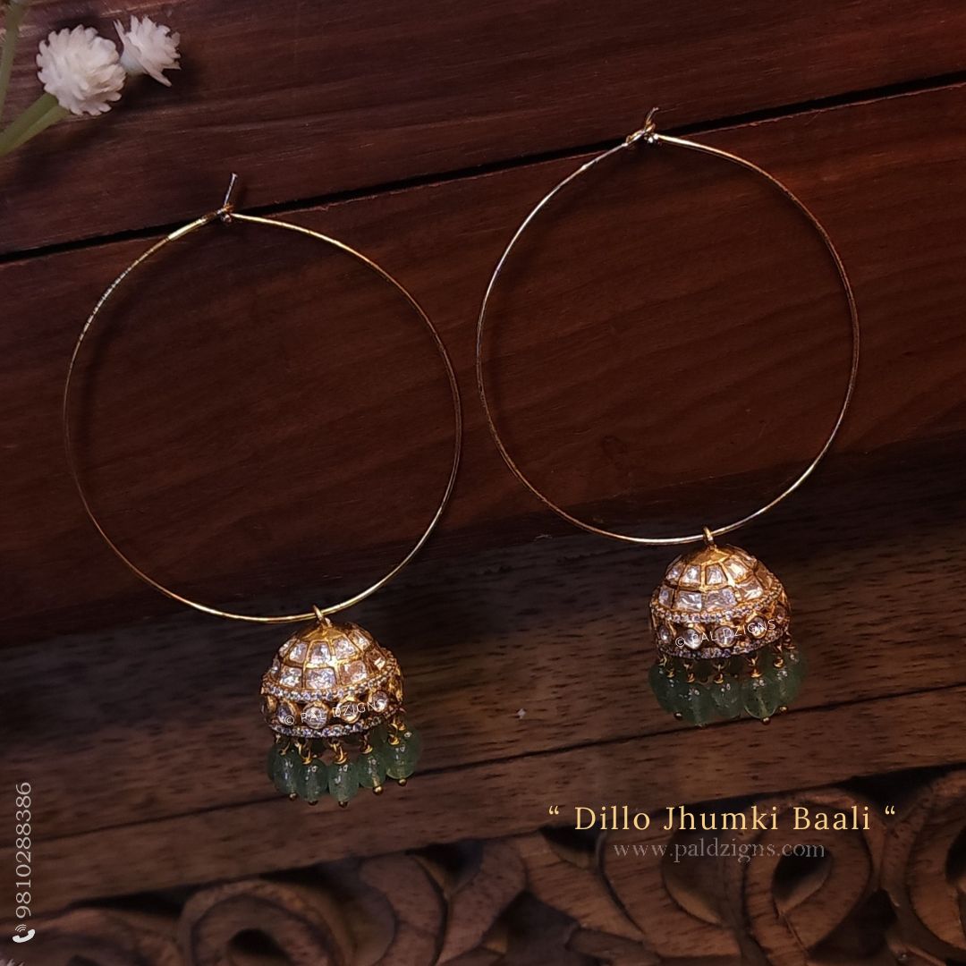 Dillo Moissanite Polki Jhumki Baali