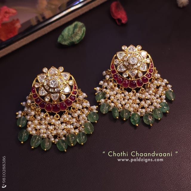 Chothi Chaandvaani Moissanite Polki Earings