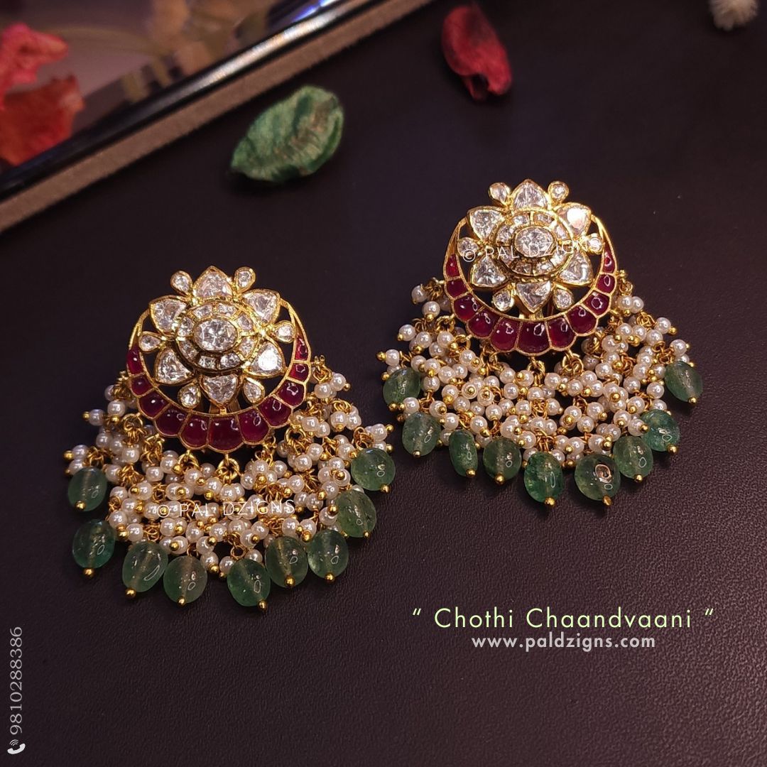 Chothi Chaandvaani Moissanite Polki Earings