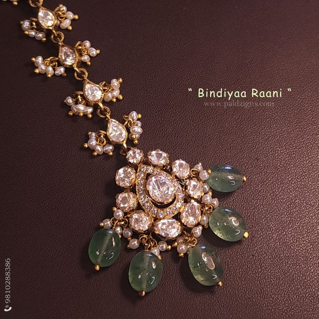 Bindiyaa Raani Moissanite Polki Tika