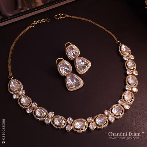 Chandni Diam Moissanite Polki Necklace Set Chandni Diam Moissanite Polki Necklace Set