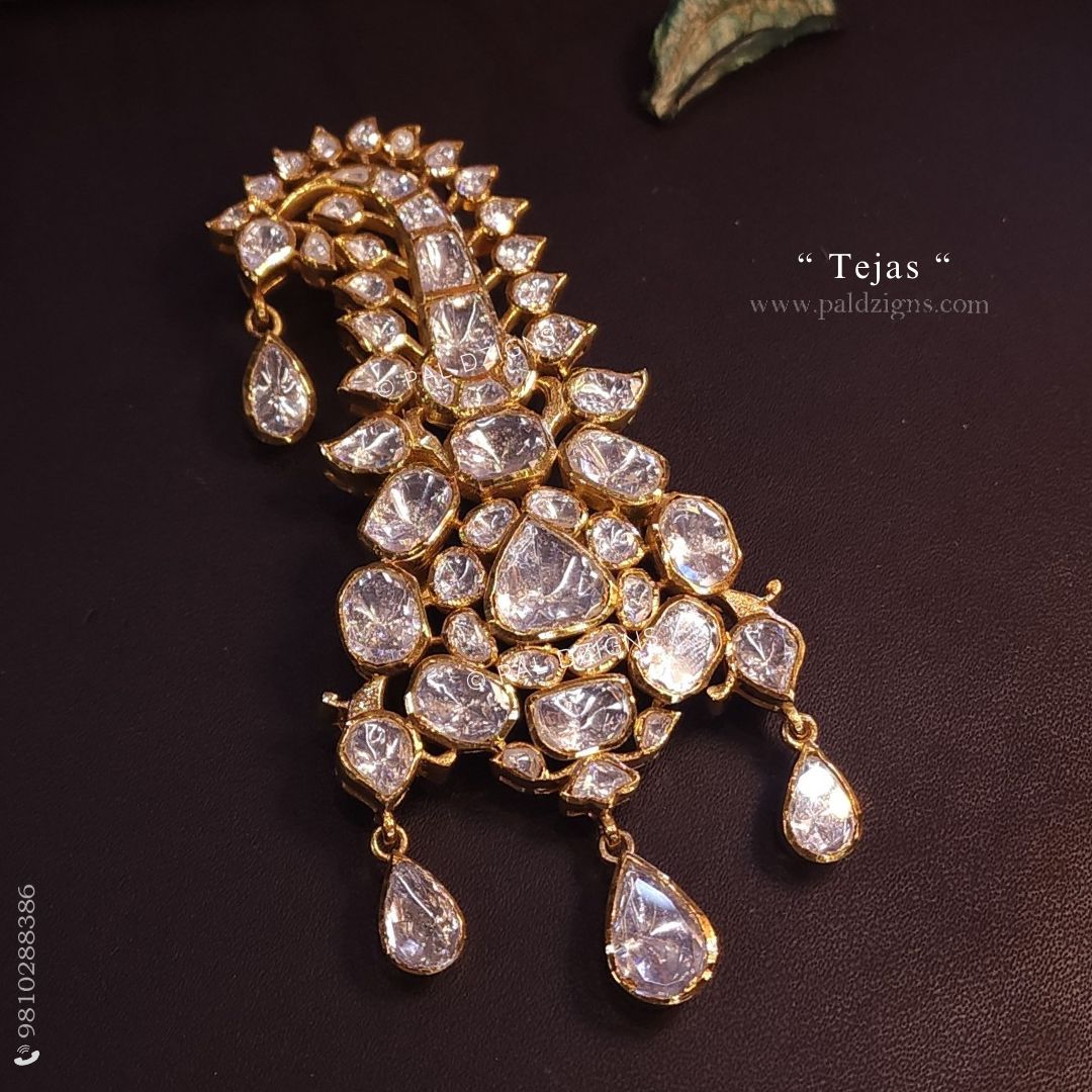 Tejas Moissanite Polki Kalgi