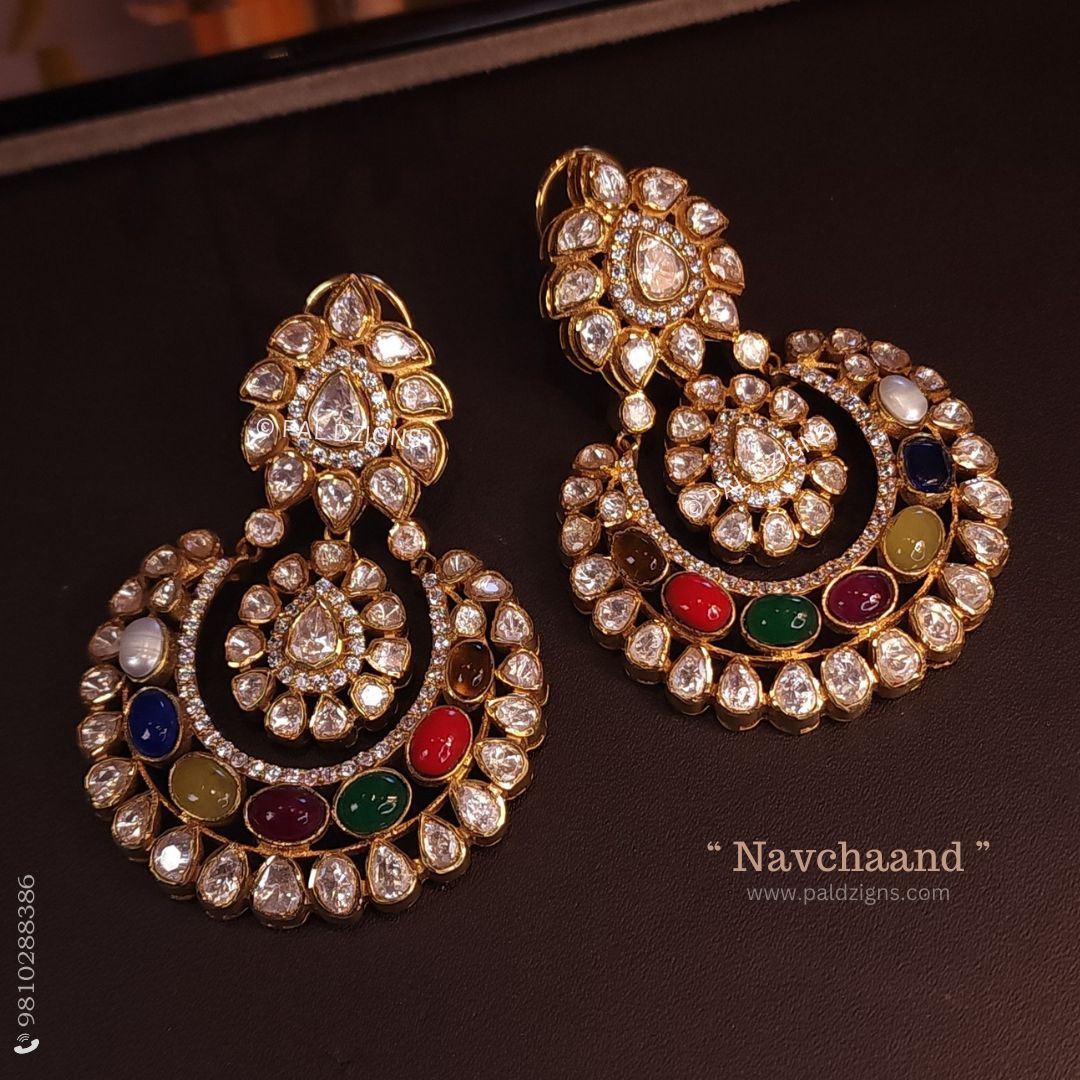 Navchaand Moissanite Polki Earring