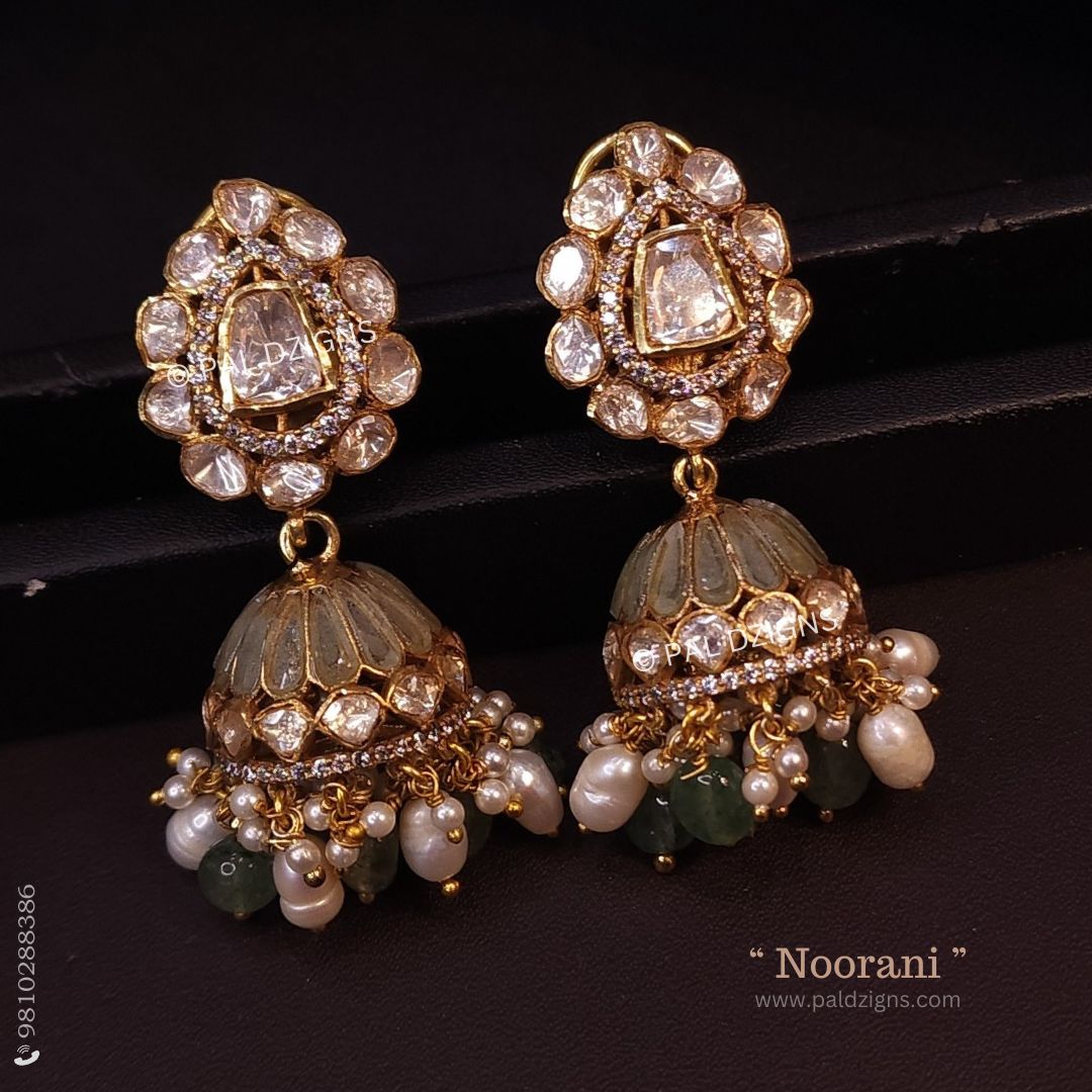 Noorani Moissanite Polki Jhumki