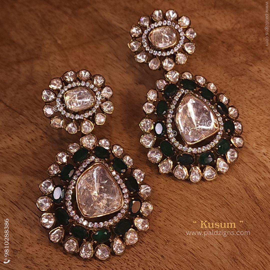 Kusum Moissanite Polki Earrings