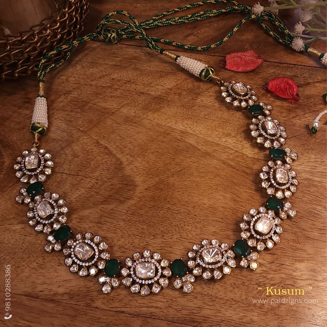 Kusum Moissanite Polki Necklace
