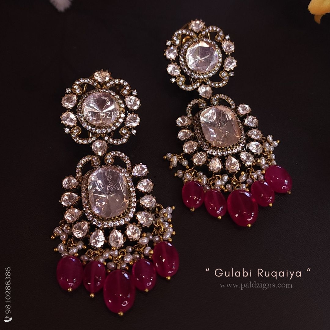 Gulabi Ruqaiya Moissanite Polki Earring