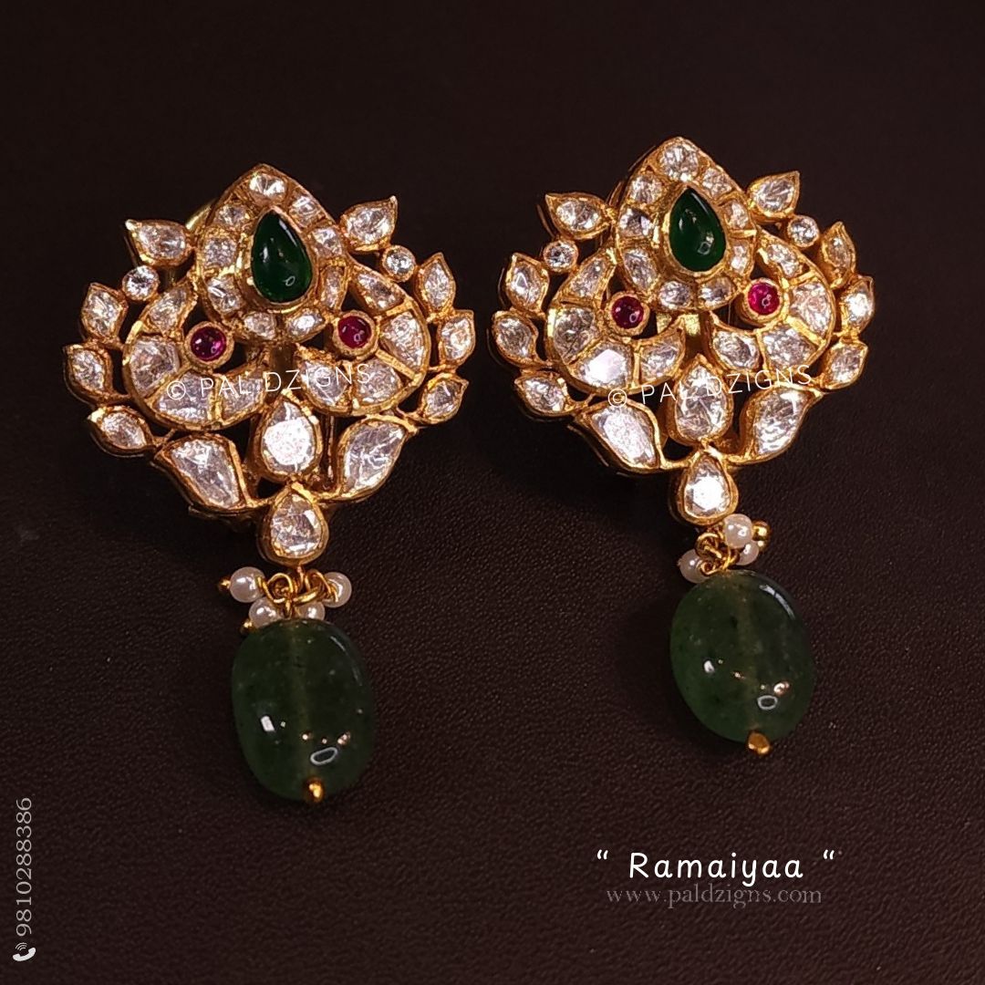 Ramaiyaa Moissanite Polki Stud