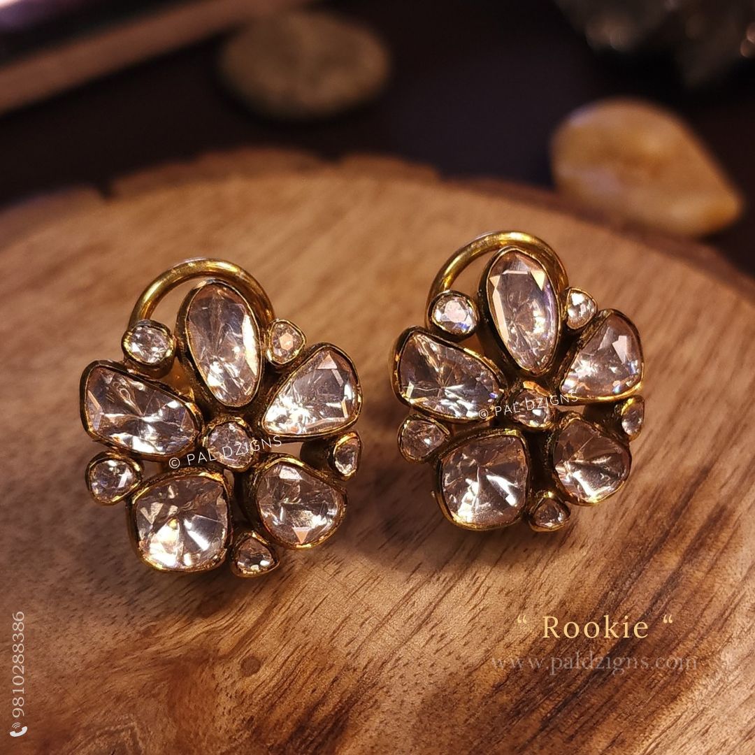 Rookie Antique Moissanite Polki Studs